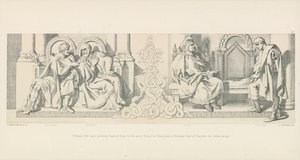 William, odhodlaný napadnout Anglii; prosí o pomoc Filipa I. Francouzského a Balduina hraběte z Flander, jeho tchána od Daniel Maclise