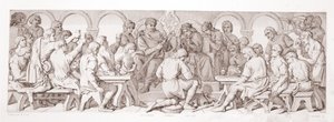 Vilém uděluje Haroldovi hodnost normanského rytíře, z knihy "The Story of the Norman Conquest", vyryl L. Gruner, 1866. od Daniel Maclise
