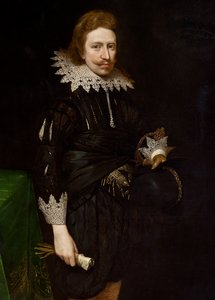 Detail portrétu Williama Cavendishe, 1624 od Daniel Mytens