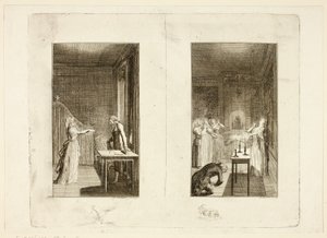 Ilustrace k románu Clarissa od Samuela Richardsona od Daniel Nikolaus Chodowiecki