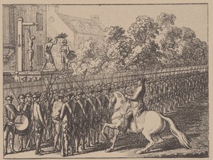 Běh v rukavici. Ilustrace z Elementartwerk od J. B. Basedowa, 1774 od Daniel Nikolaus Chodowiecki