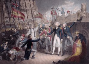 Admirál Nelson Obdržení meče španělských admirálů, bitva u Svatého Vincenta