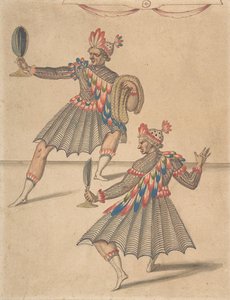 Kresba dvou „Američanů“ pro Ballet de la Douairière de Billebahaut, 1626.