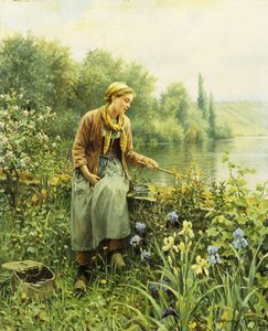 Rybaření na jarní den, od Daniel Ridgway Knight