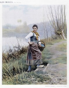 Žena vracející se od řeky R. Knight, c. 1905