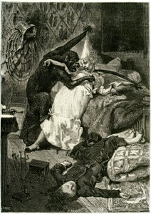Ilustrace k filmu Edgara Allana Poea "Vraždy v ulici Morgue od Daniel Urrabieta (after) Vierge