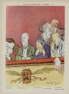 Soutěž na pařížské konzervatoři - tragédie. Ilustrace pro Le Rire od Daniel de Losques