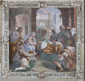 Klanění tří králů (freska) od Daniele Crespi