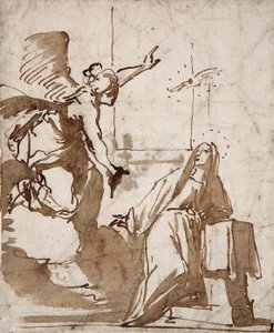 Příprava kresby Zvěstování od Daniela Crespiho (1598-1630) Marcora Collection ze 17. století od Daniele Crespi