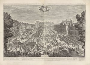 Haagský veletrh s princem a princeznou z Orange, 1686 Haagský veletrh se stoupajícím burgerem, který svým královským výsostem představuje mého pána prince a madam princeznu z Orange / Foire de la Haye, avec les bourgois sous les armes, sa