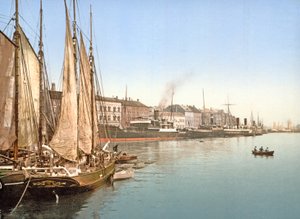 Pohled na Havnegade, Kodaň, hospoda. 1900