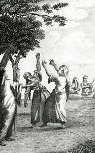 Tančící dívky v Egyptě, převzato z Niebuhrových cest po Arábii a dalších zemích na východě, 1792 od Danish School