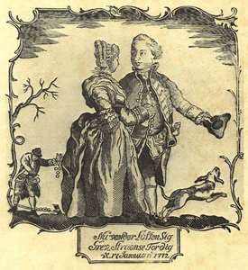 Štěstí se obrací k tobě, hrabě Struensee! 1772 (dřevořez) od Danish School