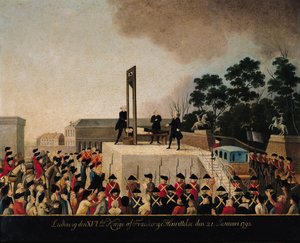 Poprava Ludvíka XVI. (1754-93) 21. ledna 1793 (olej na mědi)
