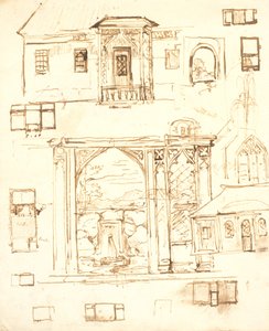 Studie architektury a dekorace v novogotickém stylu od Dankvart Dreyer