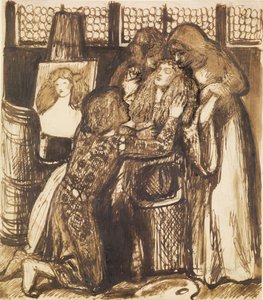 Bonifaziova milenka - kompoziční studie od Dante Gabriel Charles Rossetti