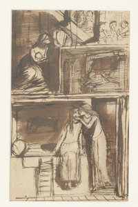 Fair Annie - Ilustrace k baladě, c.1854 (inkoust na papíře) od Dante Gabriel Charles Rossetti