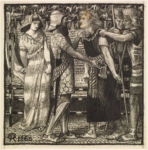 Joseph obvinil Before Potiphar (Dokončená kompozice) od Dante Gabriel Charles Rossetti