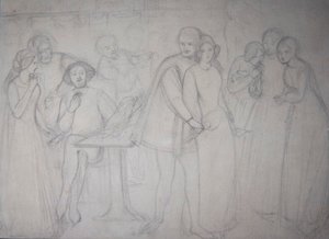Studie pro Benedicka a Beatrice od Dante Gabriel Charles Rossetti