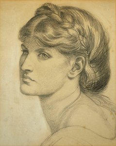 Studie hlavy pro "Bower Meadow", 1872 od Dante Gabriel Charles Rossetti