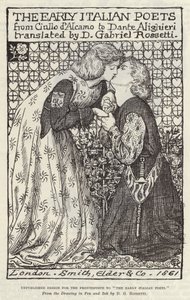 Nepublikovaný návrh frontispisu k The Early Italian Poets od Dante Gabriel Charles Rossetti