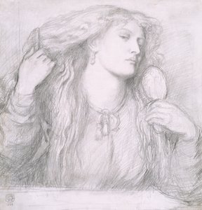 Žena, která si češe vlasy, Fanny Cornforth od Dante Gabriel Charles Rossetti