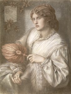Žena s ventilátorem, 1870 od Dante Gabriel Charles Rossetti