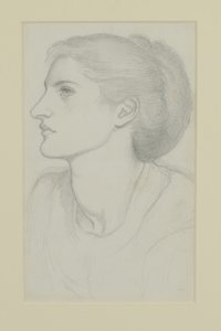Ženská hlava, 1865-70 od Dante Gabriel Charles Rossetti