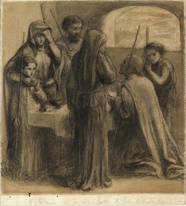 Pesach v domácnosti Josefa a Zachariáše, 50. léta 19. století od Dante Gabriel Rossetti