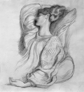 Jane Morris v islandských šatech od Dante Gabriel Charles Rossetti