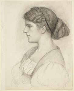 Profilová busta Fanny Cornforth od Dante Gabriel Rossetti
