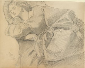 Ruth Herbert spí, 1858 od Dante Gabriel Rossetti