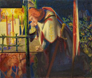 Sir Galahad v Ruined Chapel, 1857-1859.