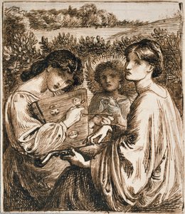 Studie pro Bower Meadow, konec 19. století od Dante Gabriel Rossetti