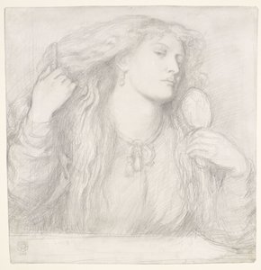 Žena si češe vlasy, Fanny Cornforthová od Dante Gabriel Rossetti