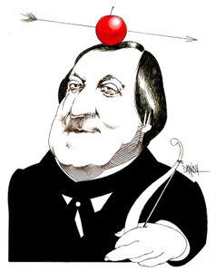 Gioachino Rossini, 2024 (digitální kresba barevnou tužkou) od Dariush Radpour