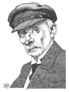 Gustav Meyrink, 2024 (digitální kresba barevnou tužkou) od Dariush Radpour