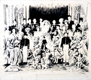 Balada o Charlesovi a Di, 2016 (olej na plátně) od Darren Coffield