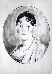 Ingre Girl 3, 2003 (tuš na papíře) od Darren Coffield