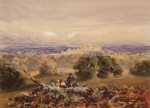 Hrad Windsor (barevná litografie) od David (after) Cox