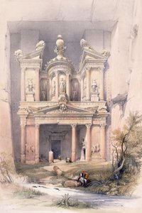 El Kasně (Treasury), Petra, March 1839