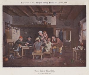 Hráči karet (barva lito) od David (after) Wilkie