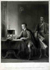 Vévoda z Wellingtonu píše své zprávy, vyryl William Greatbach (nar. 1802) (rytina) od David (after) Wilkie