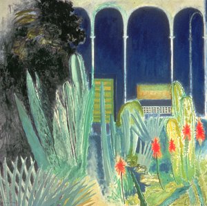 V zahradách Majorelle (olej na plátně) od David Alan Redpath Michie