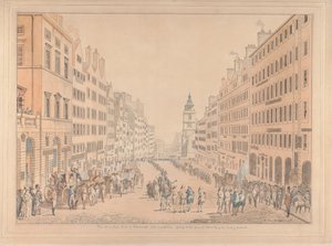 Pohled na High Street v Edinburghu a komisaře od David Allan