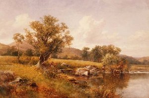 Břehy Llugwy, Severní Wales od David Bates