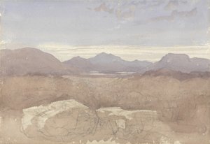A Mountainous View, North Wales, c.1818 (s/c a grafit na papíře) od David Cox