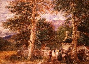 Kostel Bettws-y-Coed, Severní Wales od David Cox