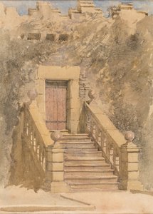 Dveře u Haddon Hall, asi 1845 (akvarel a tužka na papíře) od David Cox