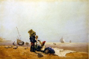 Rybáři na pobřeží od David Cox
